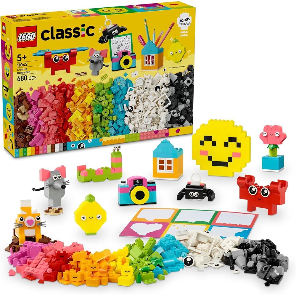 

LEGO Classic Happy Box Idea Parts Building Blocks Educational Toy for Kids Ages 5-8