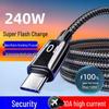 120W Super Fast Charge Type-C Braided Data Cable for Huawei Honor 10A