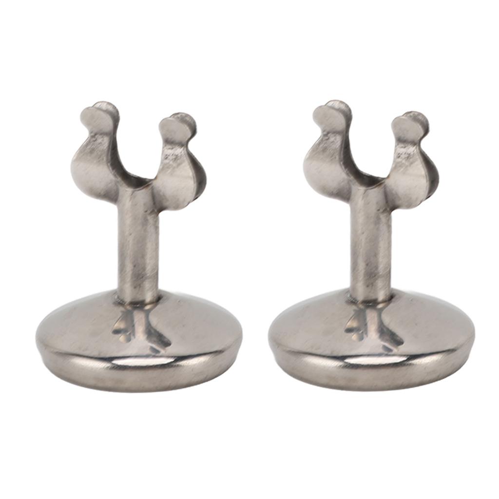 2Pcs Table Number Stands Stainless Steel Round Stable Base Sturdy Simple Place Card Holder for Wedding Party Office M