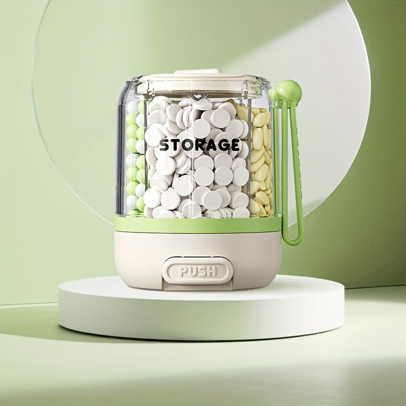 Portable Large Capacity Pill Dispenser 4-Compartment Detachable Partition Vitamin Storage Box Anti-Mixing Design Convenient To