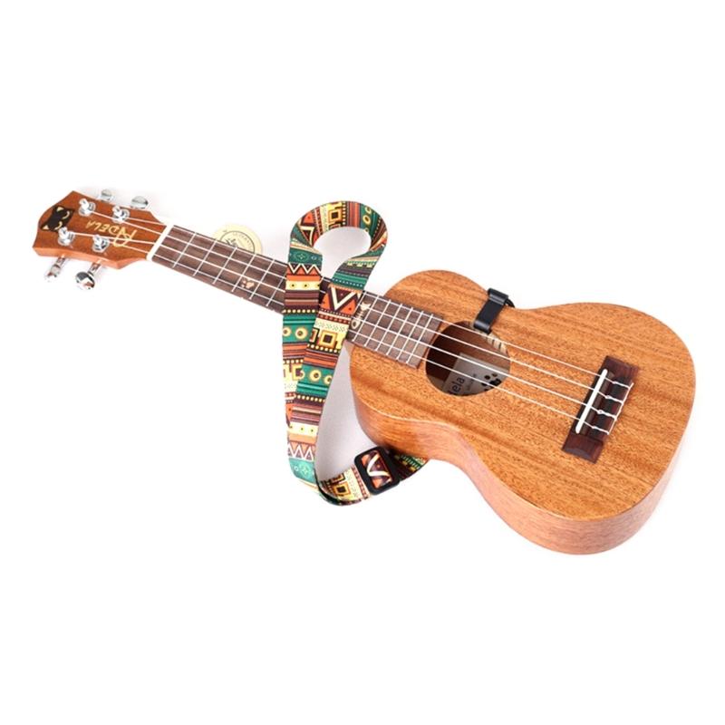 Adjustable Ukulele Strap Ethnic Style Ukulele Shoulder Strap with J Hook Clip On Ukulele Strap Musical Instruments Parts