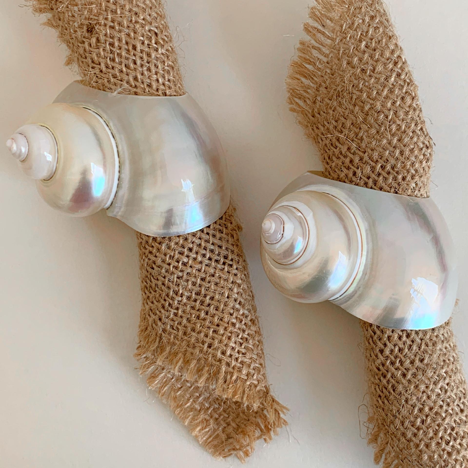 Factory Direct Luxury Mother Of Pearl Seashell Napkin Holders Wedding Table Decoration Natural Seashell Napkin Ring белый