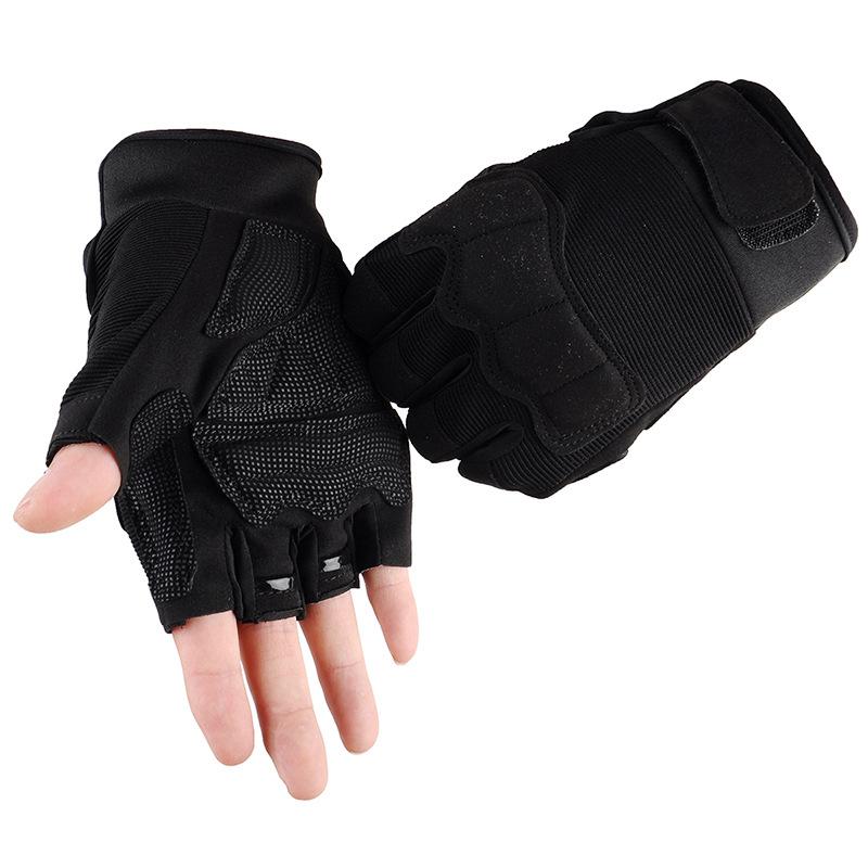 Men s half finger wear-resistant boxing outdoor locomotive riding sports protective gloves M