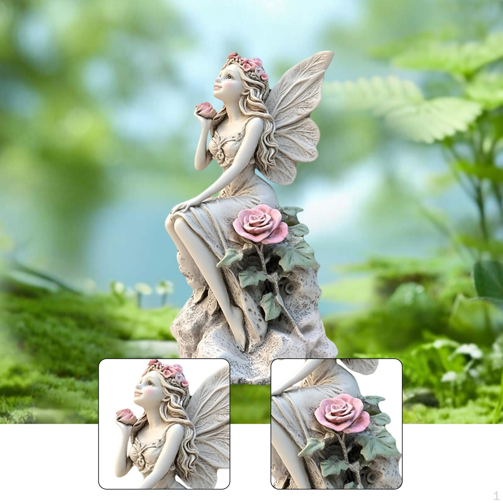 

2D Flat Fairy Decorative Garden Stake Flowerpot Decor, Easy to Install, Lawn Ornament Yard Sign for