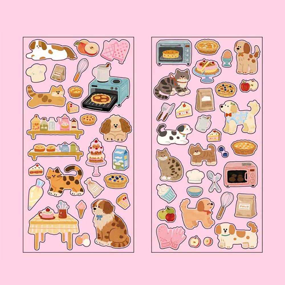 

Landscape stickers, small daily fun, cute animal patterns, DIY phone cases, hand account decorations, collages розовый