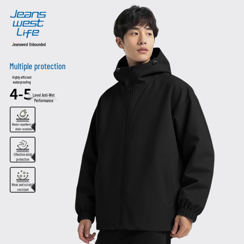 

JEANSWEST LIFE Men s Spring Autumn Windproof Hooded Jacket L