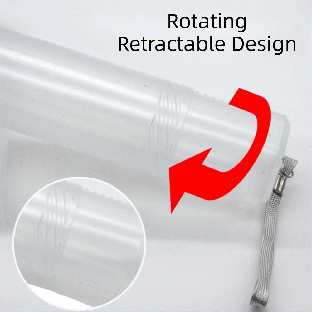 Extendable Artist Storage Tube Plastic Adjustable Length Pen Holder Translucent with Carrying Lanyard Brush Pencil Holder