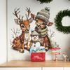 Christmas Elk Snowman Balcony Glass Doors and Windows Home Landscaping Window Stickers