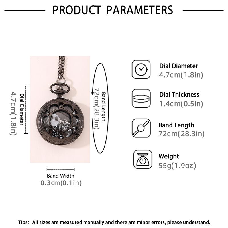 Retro Fashion Men's Black Pocket Watch Men Quartz Pocket Watch,ideal Choice for Gifts Men & Women