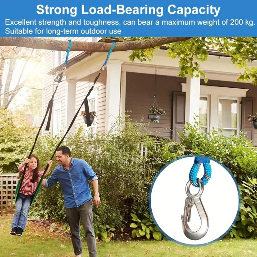High Quality 0.6M Heavy Duty Nylon Sling Metal Hook Sturdy Hammock Suspension Rope Connecting Tie Rope Patio Chairs