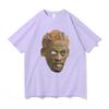 American street style Black head print short-sleeve T-shirt for men and women, loose street hip-hop rapper top