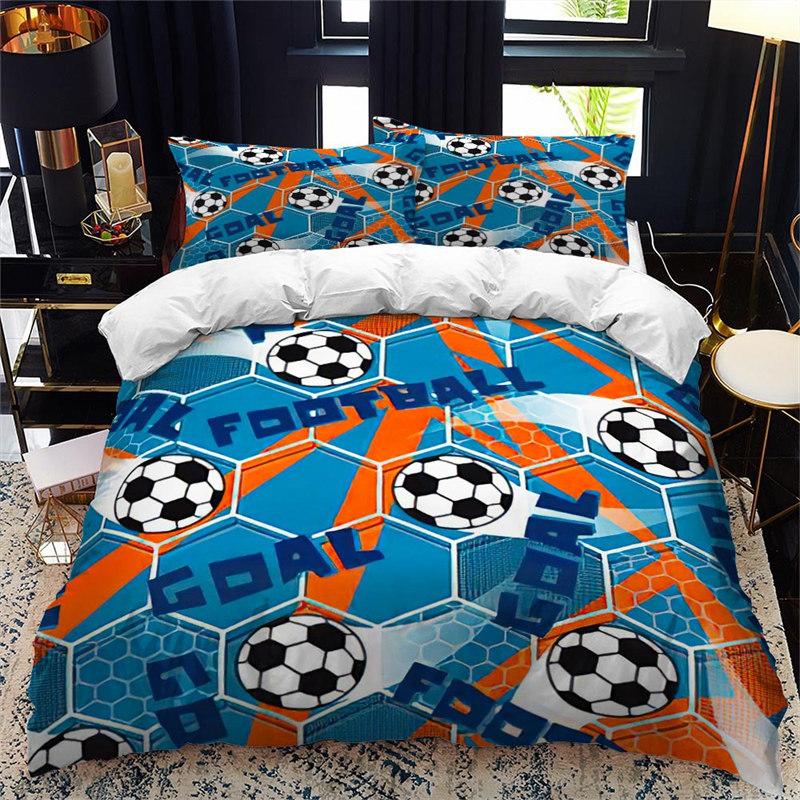 Football Bedding Set For Teen Boys Room Decor Ball Sport Duvet Cover Set Microfiber Soccer Game Comforter Cover Twin King Size