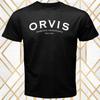 Orvis Fly Reel Fishing Company Logo Mens Black T-Shirt Size S 3XL