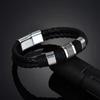Men's Elegant Eco-Leather Magnet Bracelet Magnetic Black Casual