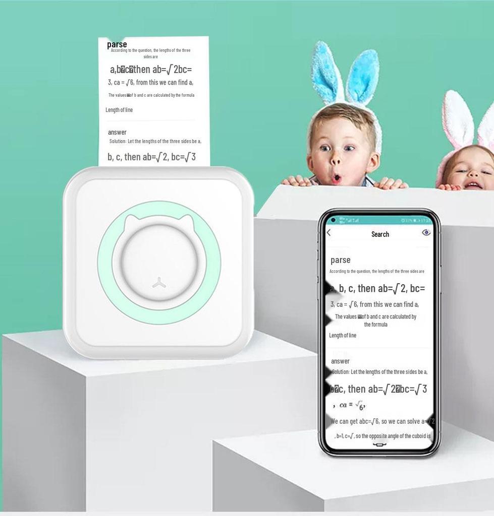 Pocket-Sized Bluetooth Thermal Printer for Students: Portable Mini Photo, Text, and Label Printing