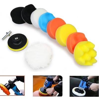 11Pcs/Set 3inch Car Polishing Disc Self-Adhesive   Buffing Waxing Sponge Wool Wheel Polishing Pad for Car Polisher Drill