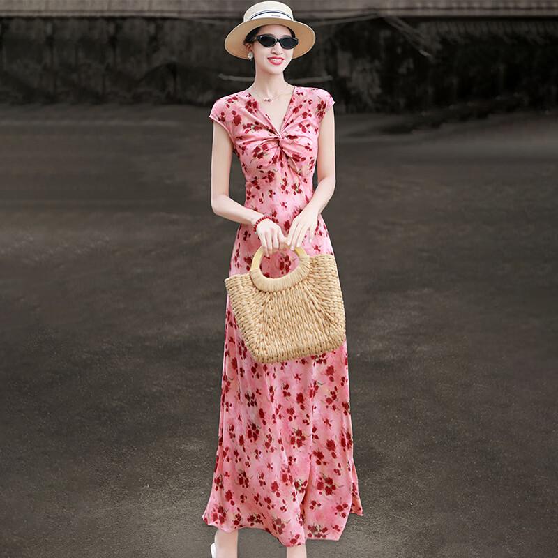 Lanser Summer 2026 French Floral V-Neck Maxi Dress XXL