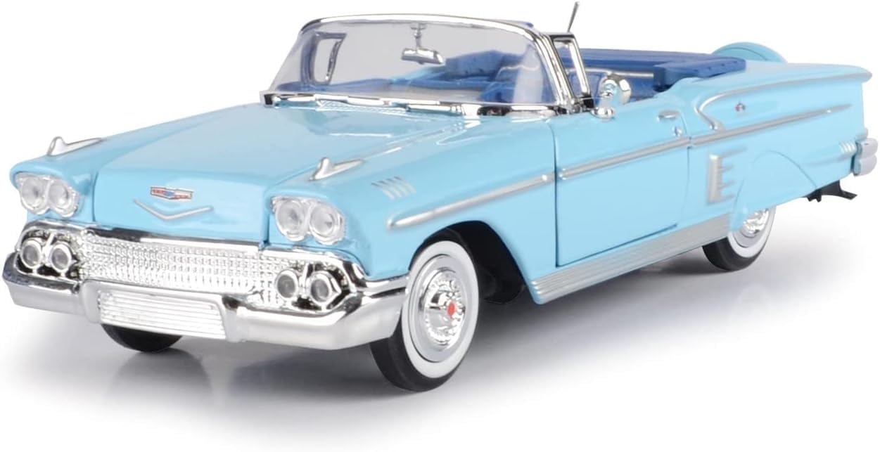 

MotorMax 1/24 Scale Metal Model 73267 - 1958 Chevrolet Impala - Blue