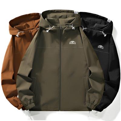 Men's Windbreak Jacket Autumn and Winter Hooded Work Jacket