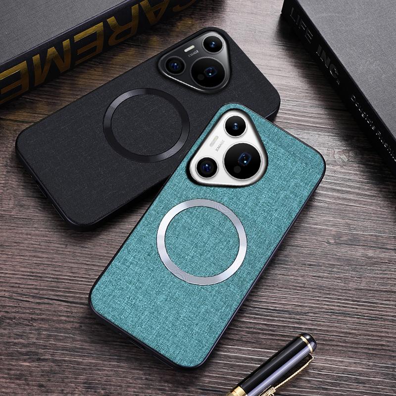 For Huawei Pura 70 Pro/Pura 70 Pro+ Case TPU+Cloth Dropproof Magnetic Phone Cover