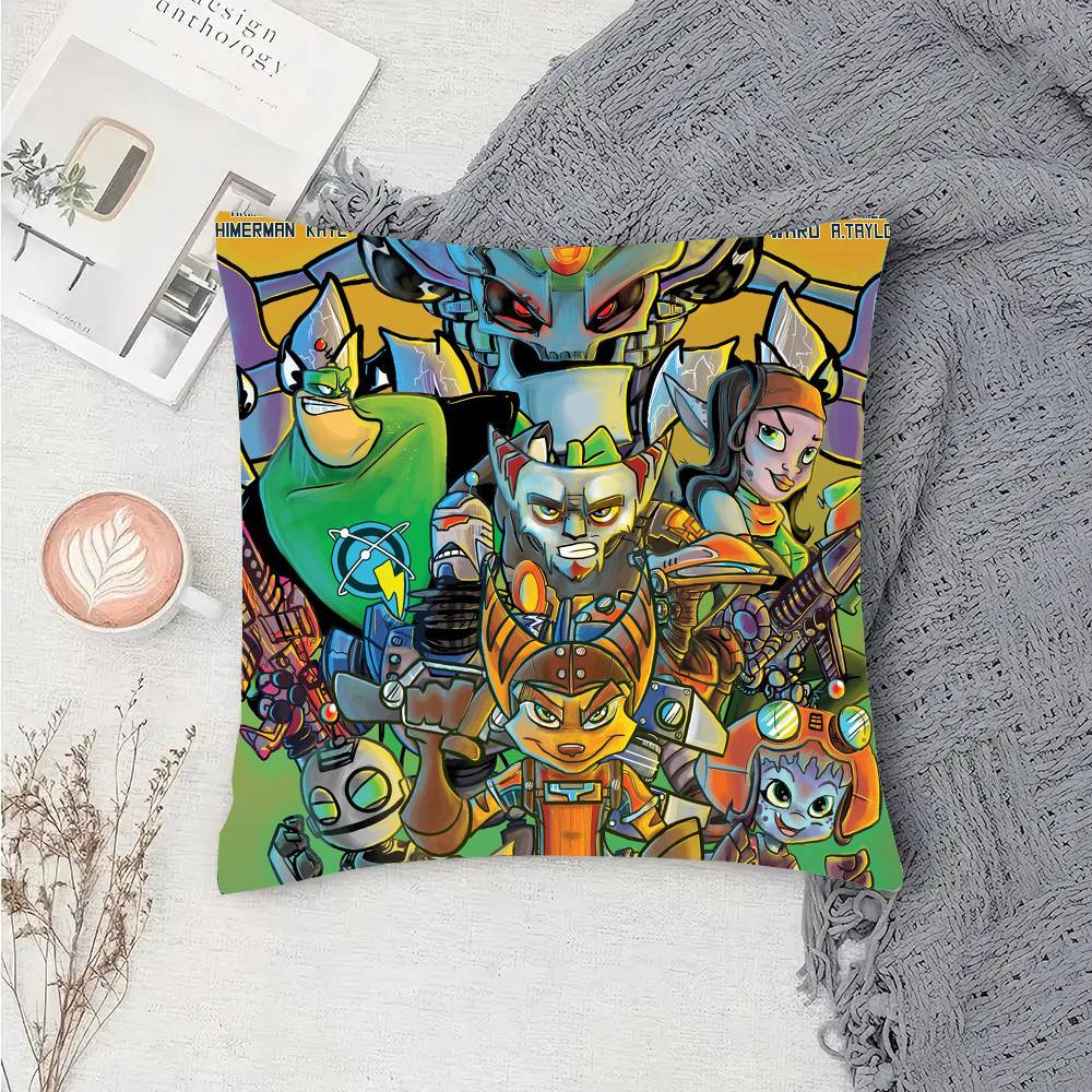 Adventure Game R-Ratchet C-Clank Vintage Pillow Case Sofa Cushion Cover Room Home Decoration