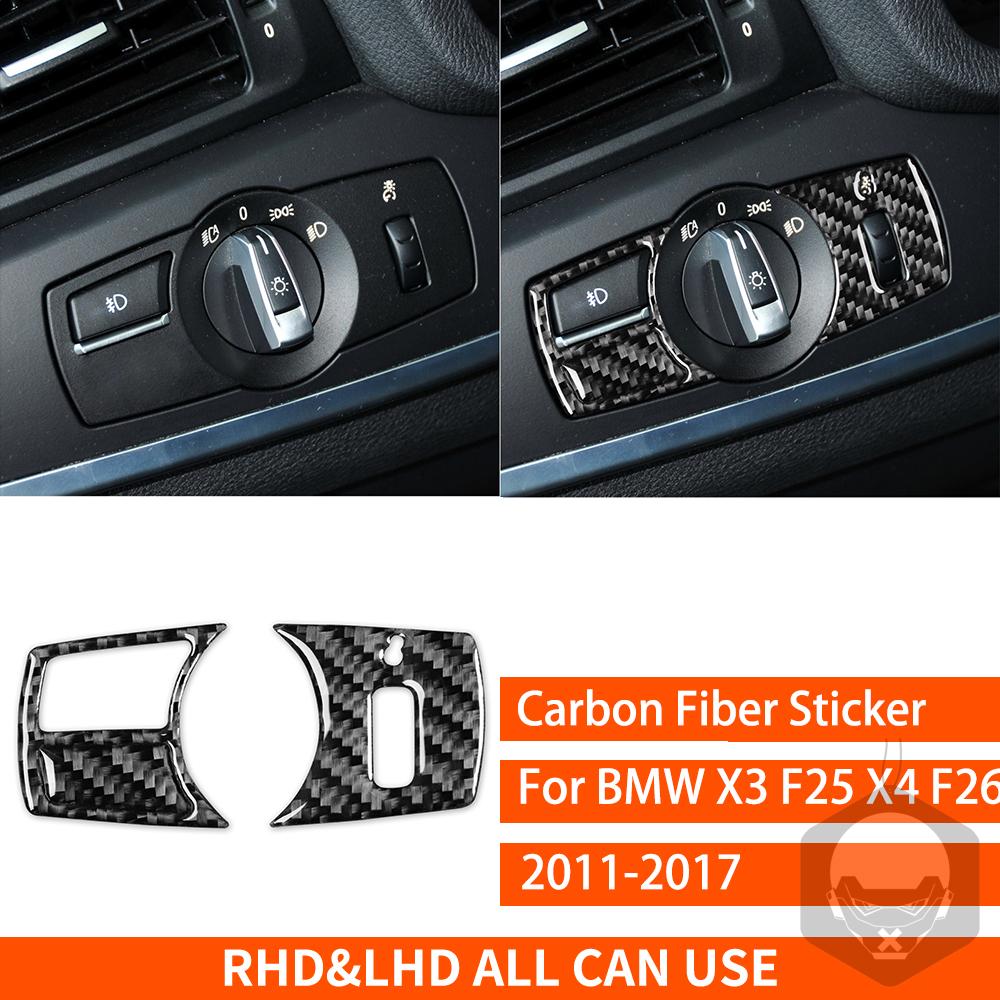 For BMW X3 F25 X4 F26 2011 2012 2013 2014 2015 2016 2017 Center Console Trim Real Carbon Fiber Stickers Car Interior Accessories