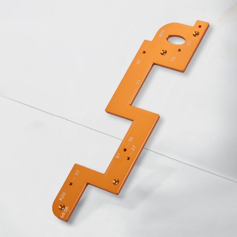 Aluminum Wood Grooving Guide Arcs Grooving Mold Woodworking Round Corner Radius Templates Mold Grooving Tool for Closet