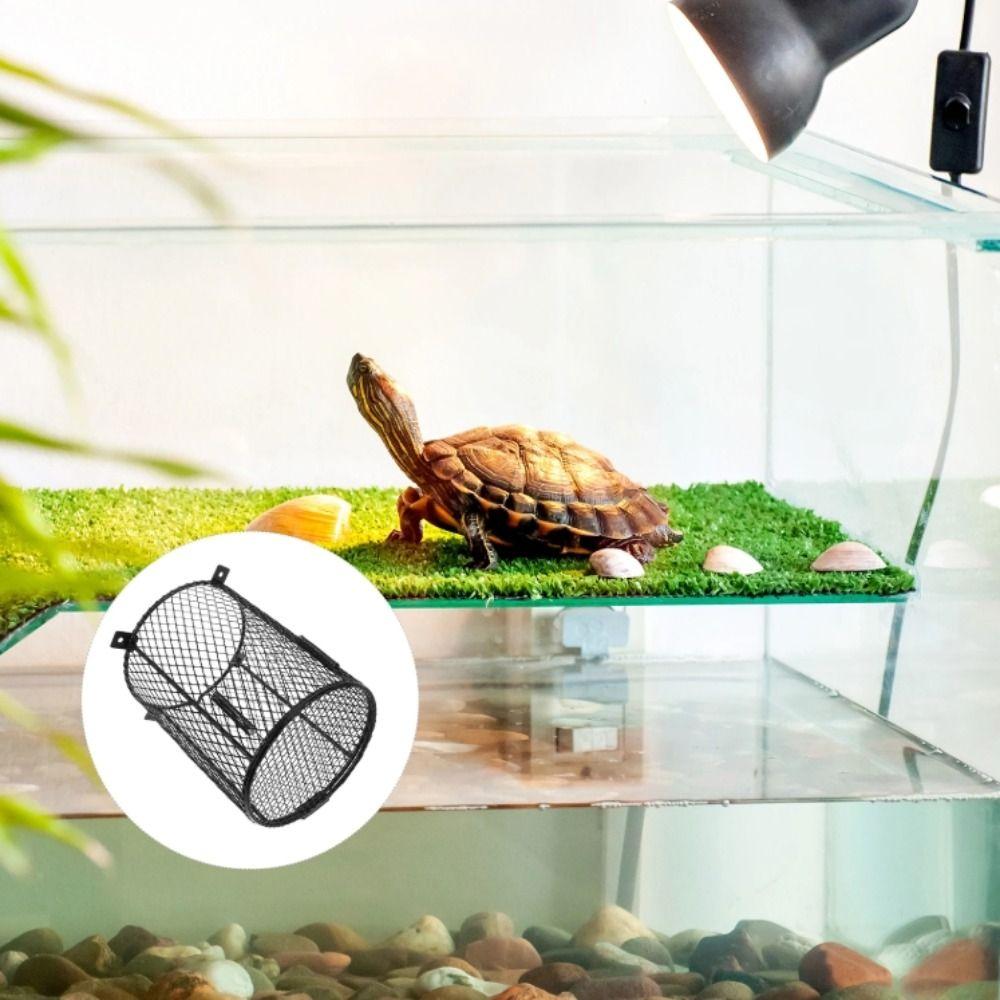 Round and Square Shape Heating Bulb Lamp Enclosure Iron Mesh Cover Reptiles Heat Lamp Guard  Snake