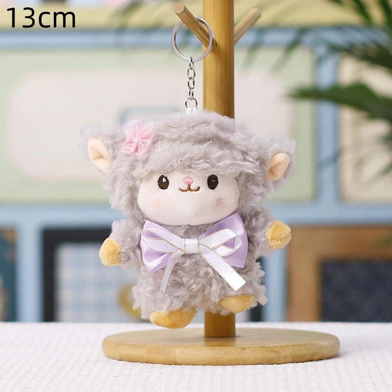 Fluffy Sheep Plush Keychain Cute Soft Furry Charm for Luggage Decor Kids Christmas Holiday Souvenir Gifts