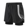 Men's Quick-Dry 3/4 Running Shorts with Phone Pocket, Layered Design, Anti-Exposure Fitness Pants for Morning Runs.