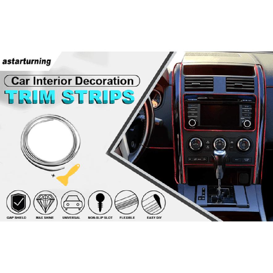 Car Trim Moulding Strip Silver Interior Decorative Line DIY 5M(16.4ft) Universal