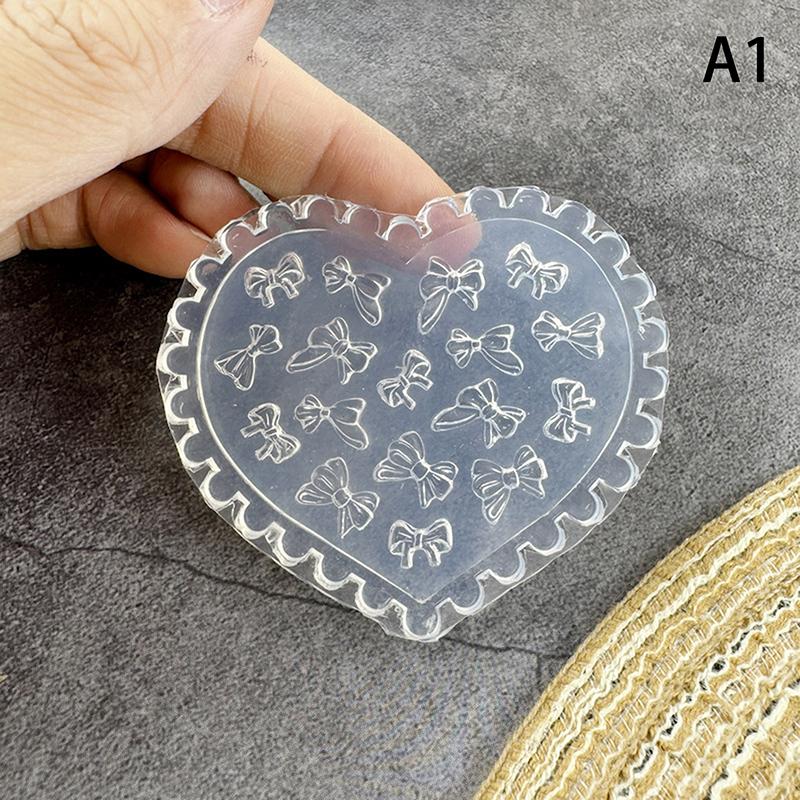 Cartoon Silicone Nail Carving Mold Flower Bow Nail Decorations Stereoscopic Stamping Plate Nails Diy Design Manicure Tools