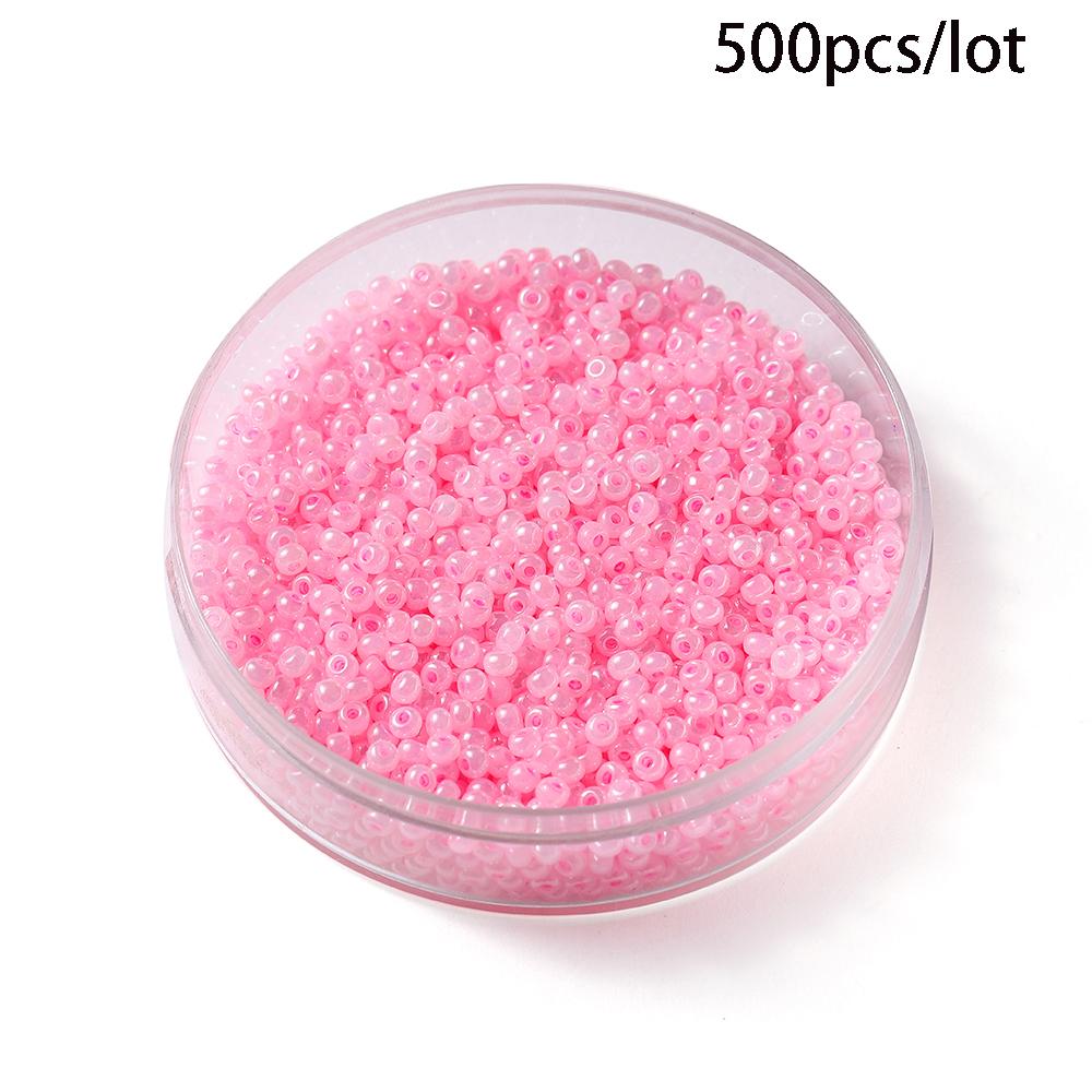 500/800Pcs/Lot 2/3mm Candy Color Glass Seed Beads Cute Bulk Small Bead Bracelet Handicraft for DIY Jewelry Making Accessories