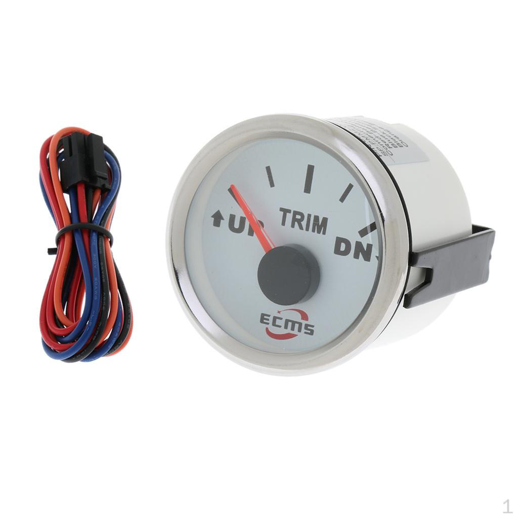 Buy 2" 52mm UPDN Electric Trim Level Gauge for Marine Boat White Face1 at affordable prices
