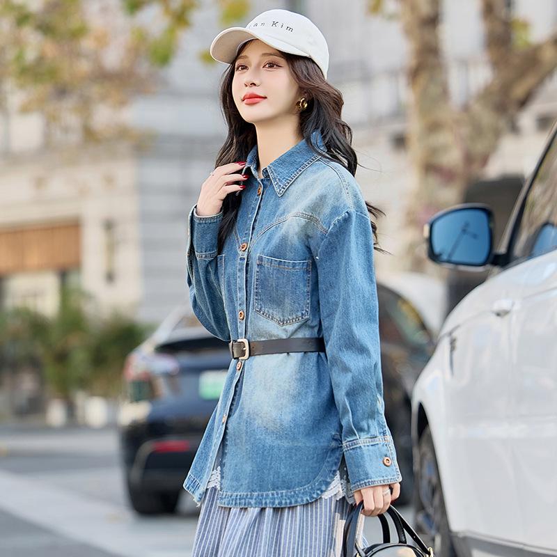 2025 Spring Women's Versatile Denim Jacket - Lapel Design Fashion Top (Y2501)