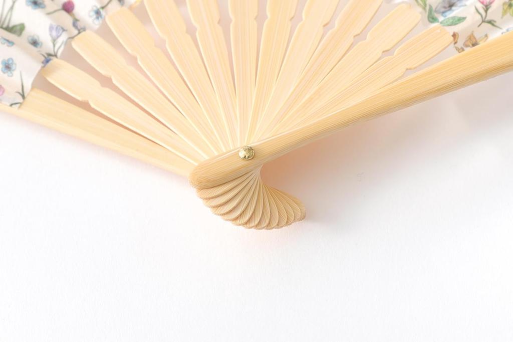 DDintex FLORET LONDON 2 X 21cm Shell-Shaped Fan, Miao, Yellow, [Liberty Print]