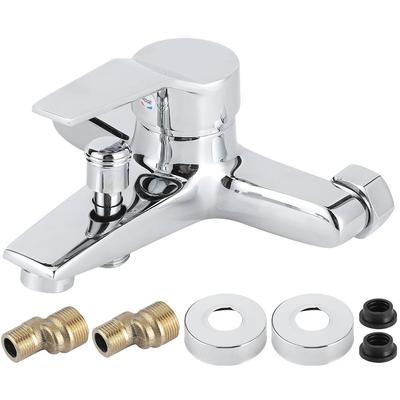Grifo mezclador de ducha Triple montado en la pared para bañera de baño doméstico de cobre con rosca G1/2 pulgadas