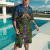 3D Printing Oversized Leisure Mens T Shirts Shorts Suit Three-Dimensional Graphic Retro Style O-NeckComfortable Breathable