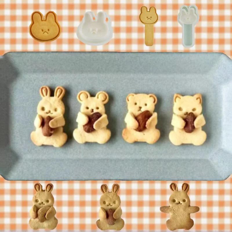 Easter Mini Bunny Cookie Cutter Mold Fondant Cartoon Animal Shape Stamp Cookie Cutting Mould Cake Decoration Kitchen Accessories