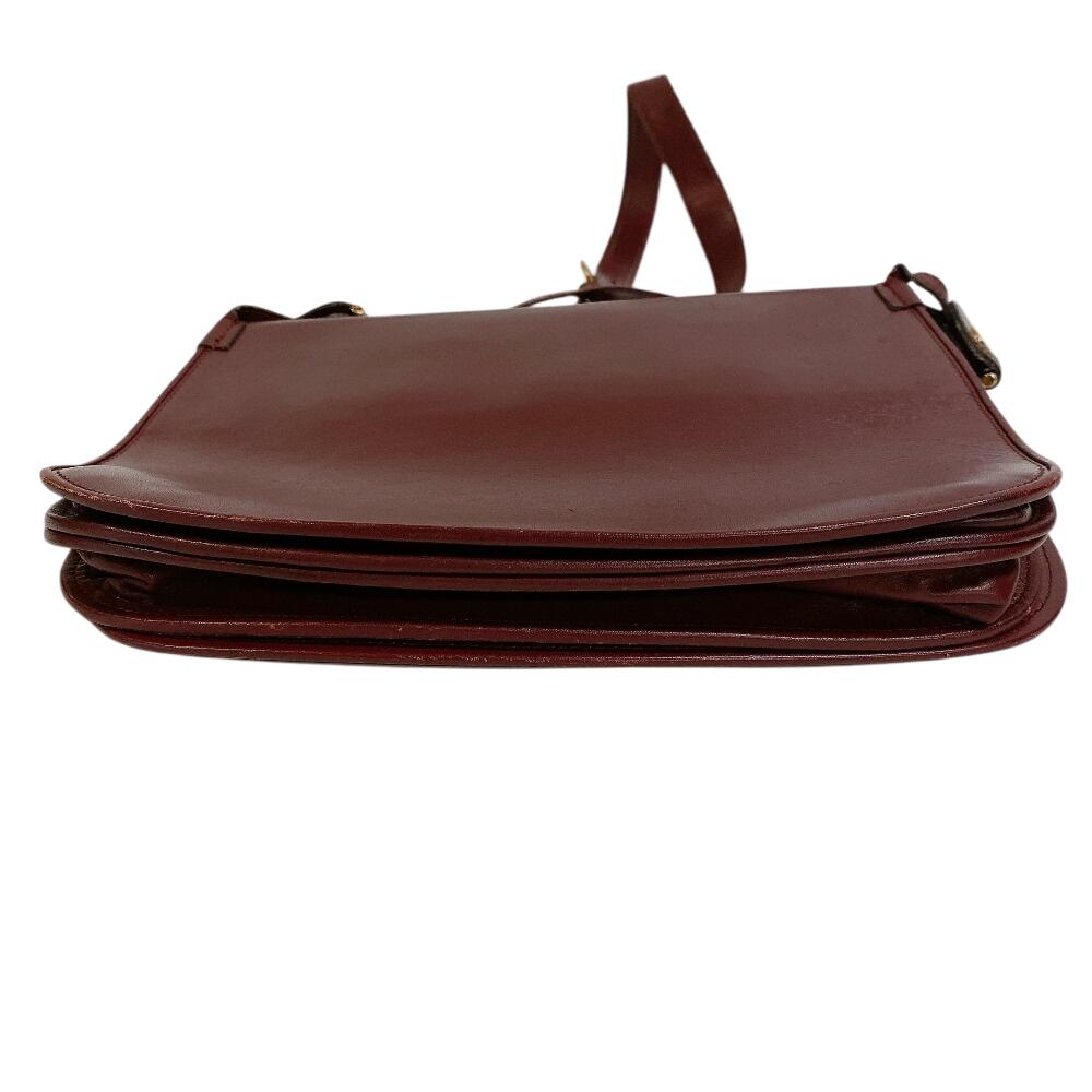 CARTIER flap Must Line leather Shoulder Bag Bordeaux leather Women Used