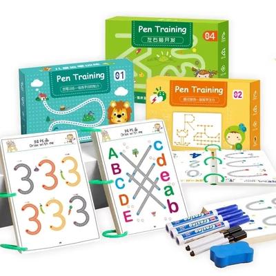 Büyülü İzleme Çalışma Kitabı Yeniden Kullanılabilir Kaligrafi Kopyalama Defteri Pratik Çizim Kitabı Küçük Çocuk Öğrenme Çocuklar Montessori Çizim Oyuncak