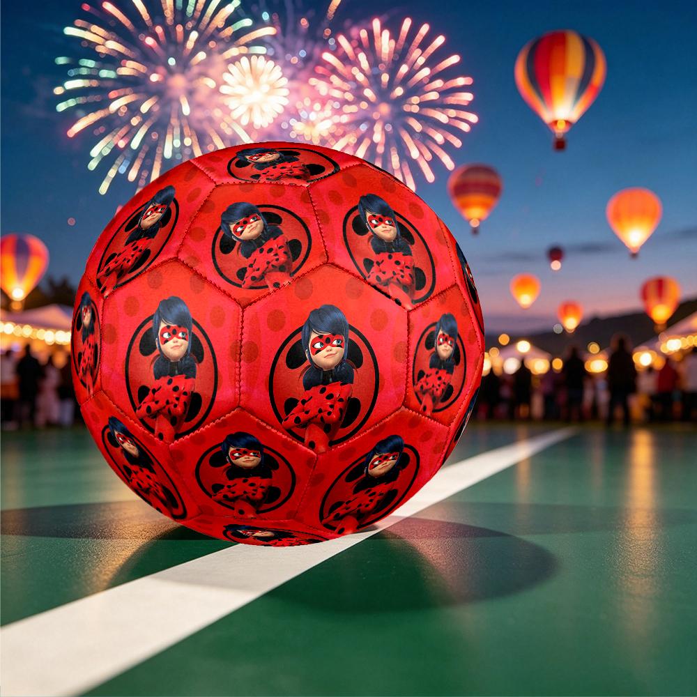 1pc Ladybug Pattern Football, Standard Size 5 Soccer Ball Stylish Sport Football for Competition Play and Training