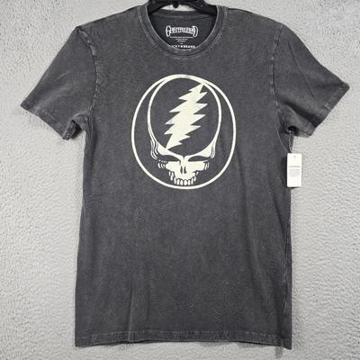 Lucky Brand Grateful Dead Shirt Mens Large Black Faded Skull Music Concert NWT