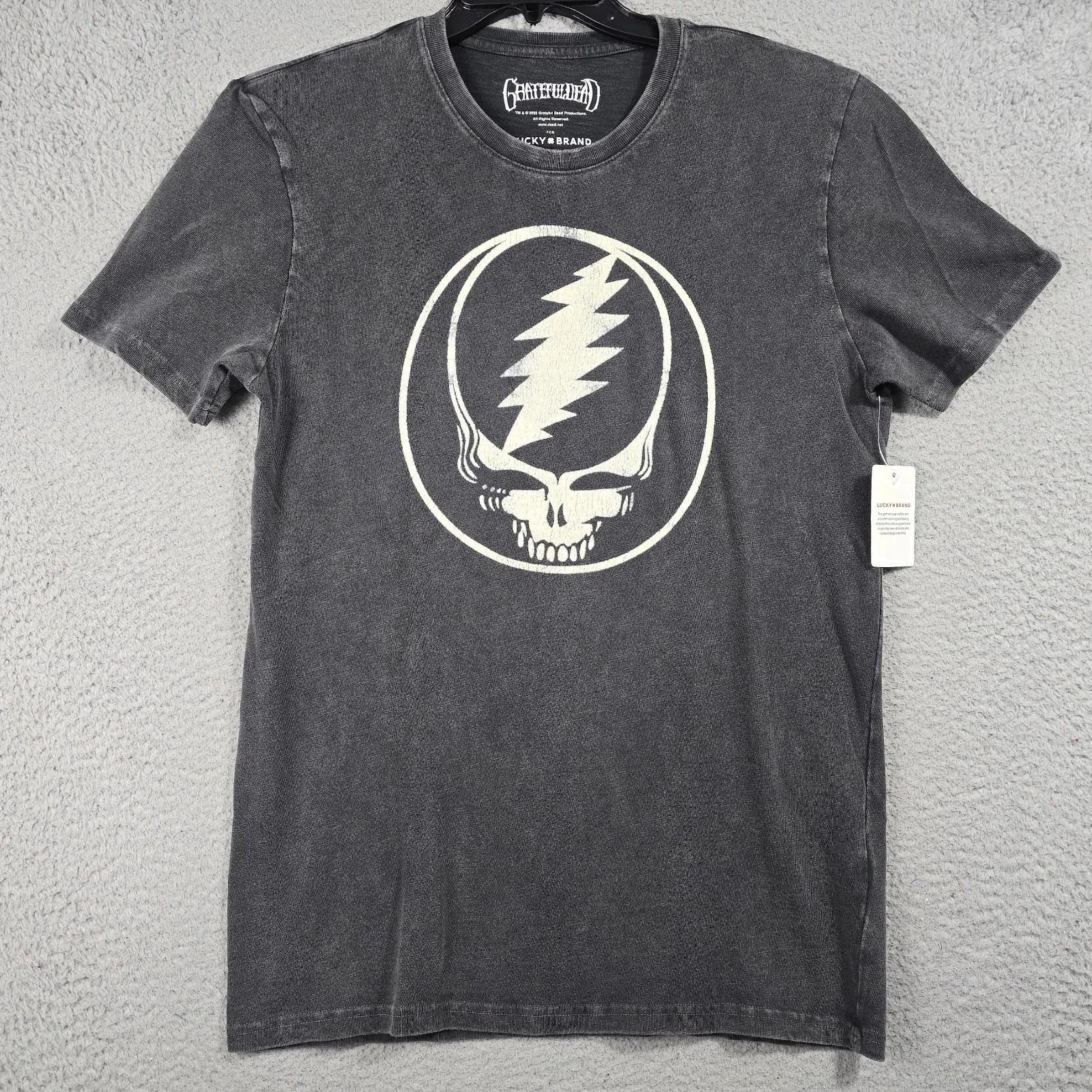 Lucky Brand Grateful Dead Shirt Mens Large Black Faded Skull Music Concert NWT S