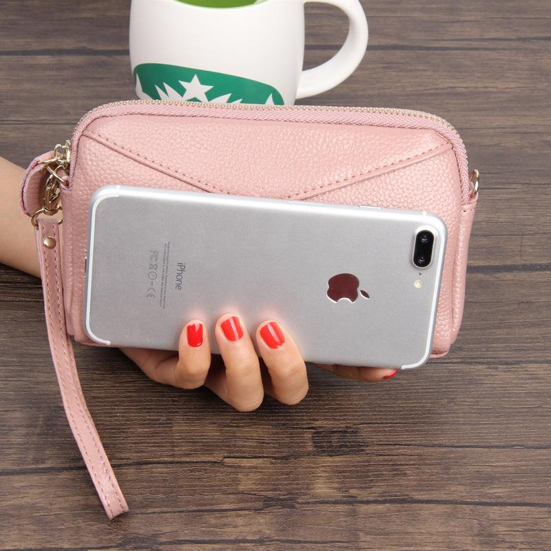 Fashion Cowhide Women Long Clutch Bags Genuine Leather Lady Coin Purse Female Zipper Wristlet Wallet Mobile Phone Bag Billfold