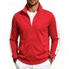 Bequeme lässige Herren-Langarmjacke mit Stehkragen und Taschen für den Alltag