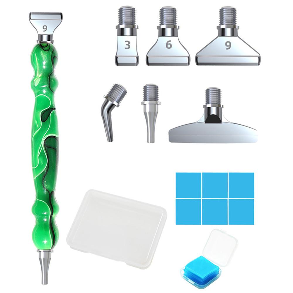Special-shaped Resin Diamond Painting Pen Multi-placer Alloy Replacement Pen Heads Point Drill Pens Glue Clay DIY Nail Art Tool