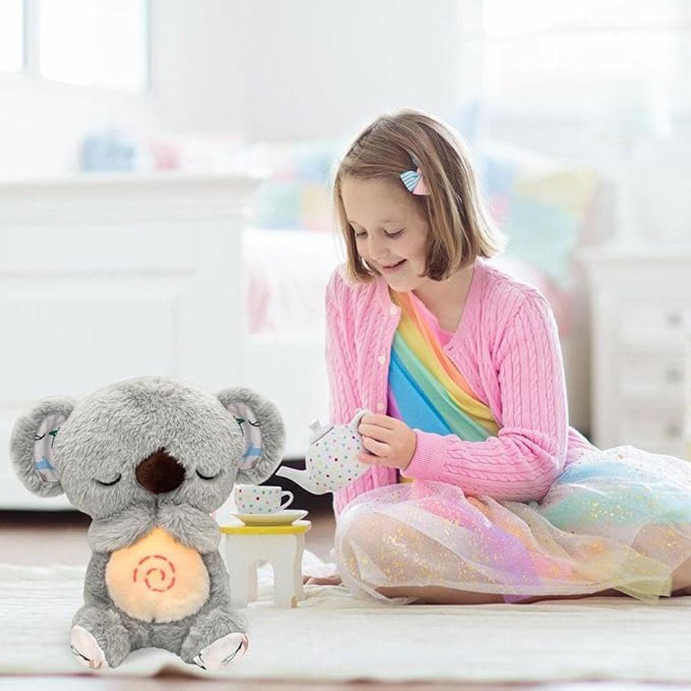 Stuffed Animal Relief Koala with Light Sound Koala Musical Toy Rhythmic Breathing Koala  Baby Gifts