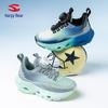Happy Bear Double Mesh Boys' Sports Shoes with Rotating Buckle, Shock Absorption, Lightweight, Breathable, Trendy for Spring and Autumn Running.