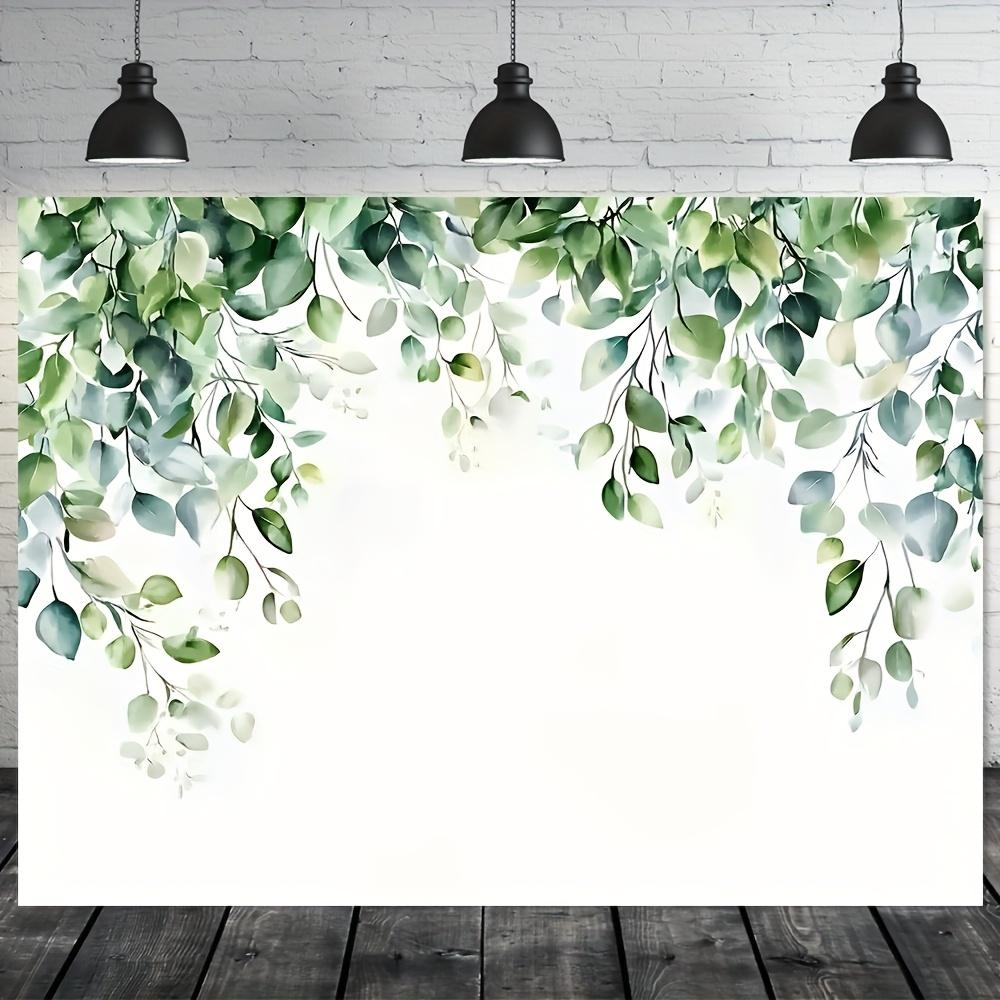 Green Eucalyptus Leaf Wall Background, Wedding Photo Cabin Decoration, Spring Floral Background, 2D Flat Printing, Home Decoration.